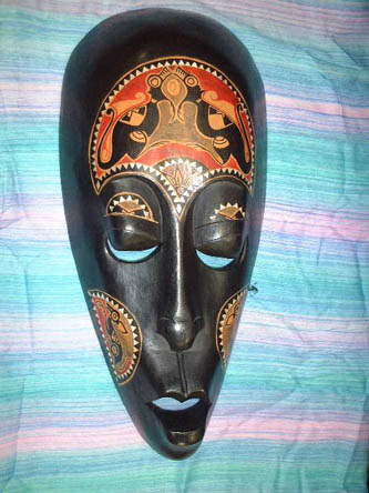 インドネシア　神楽面　民族面　アンティーク　骨董　木製 インドネシア木彫面 民族面 マスク お面 仮面 伝統芸能 木製